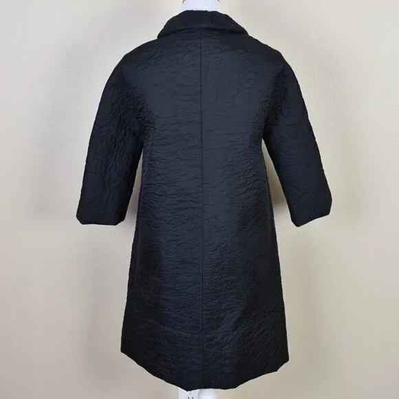 Vintage 50s Swing Coat Jacket Black - S - Picture 5 of 9